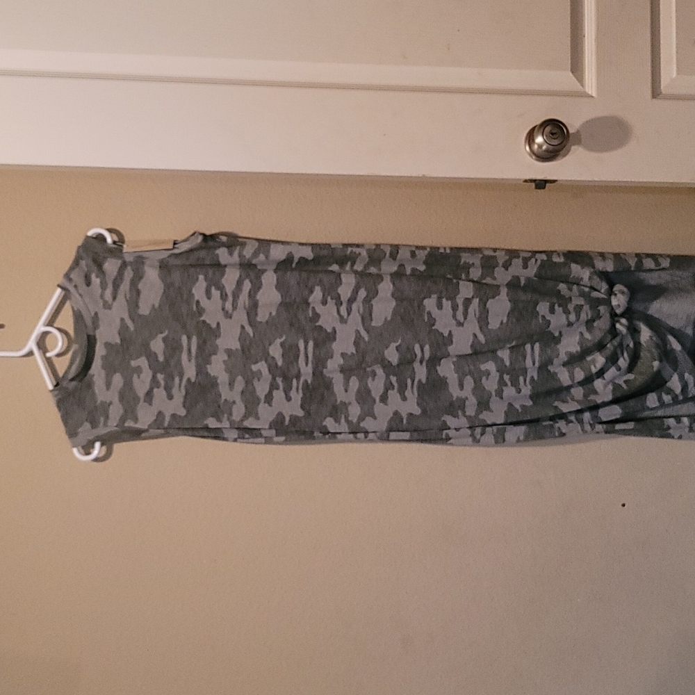 Sleeveless Camo Maxi Tshirt Dress